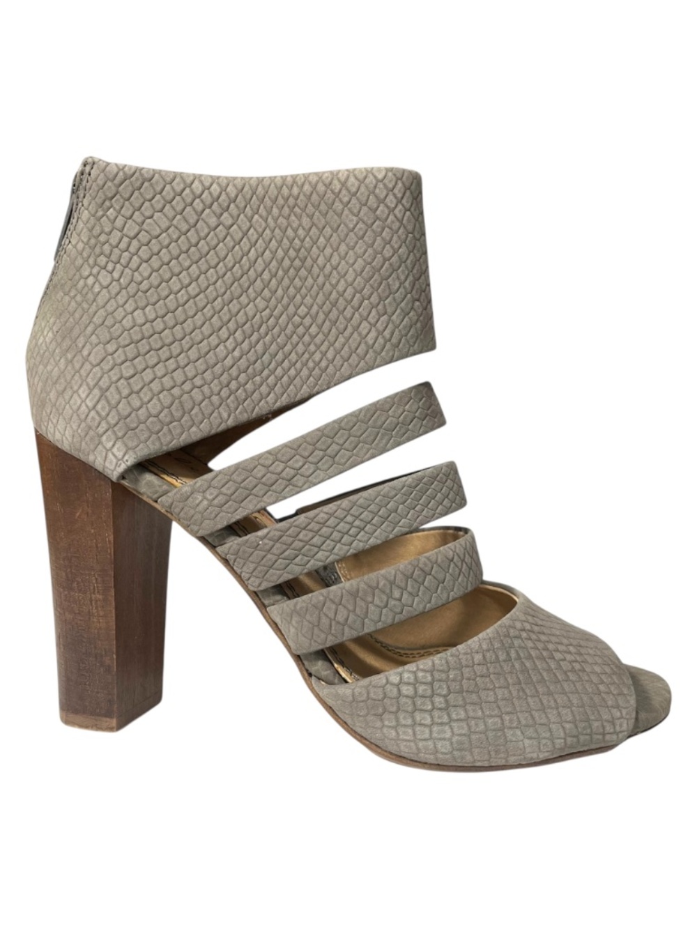 Splendid Jackie Leather Booties 6 Cutout Peep Toe Sandals Ankle Boots Textured